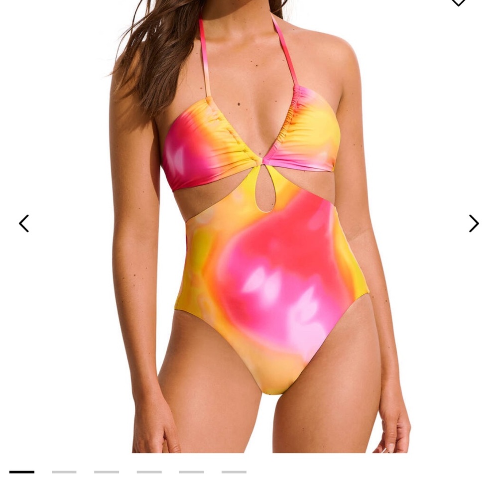 Vibrant Pink and Yellow One Piece Swimsuit